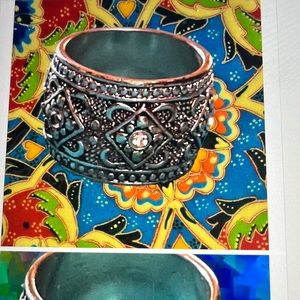 Crystal stainless steel ring